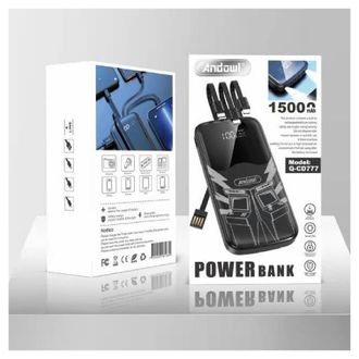 Trade Shop Trade Shop - Power Bank Portatile A 4 Cavi Con Chip Intelligente 15000mah Q-cd777 Con Torcia