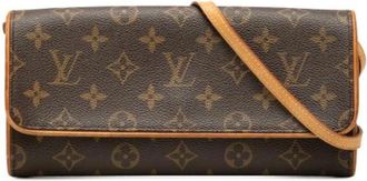 Louis Vuitton Pre-owned Pochette Twin GM - Dames - Vintage Schoudertas - Bruin - ONE Size - Leer - Vintage