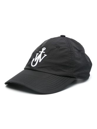 J.W.Anderson Anchor logo-embroidered baseball cap - unisex - Nylon/Polyester/Cotton - One Size - Black