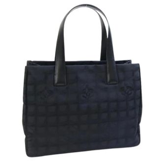 Chanel Pre-owned Tote Bags, female, Black, Size: ONE SIZE Pre-owned Nylon Canvas Tote Bag