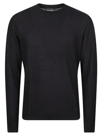 Emporio Armani Textured Knit Crewneck Sweater