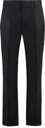 Off-white Broeken, Heren, Zwart, M, Leer, Virgin Wool Broeken