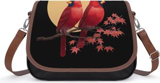 Generic Cardinal Maple Leaves Crossbody Bags for Women Shoulder Messenger Bag Purse Handbags