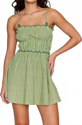 Minkpink Capri Mini Dress In Green Striped