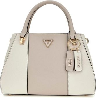 Guess Kleine Off White/Taupe Satchel Tas - Dames - Handtassen - Wit - ONE Size - Tassen