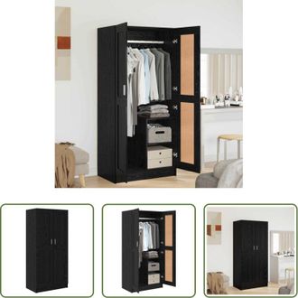 vidaXL Armadio con ripiani - Guardaroba Rovere Nero 82,5 x 51,5 x 180 cm Legno multistrato