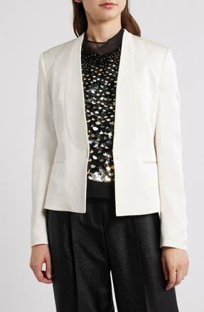 BOSS Jia One-Button Blazer in Soft Cream at Nordstrom Rack, Size 10