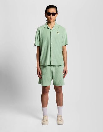 Lyle & Scott Lyle And Scott Mens Honeycomb Effect Towelling Shorts - Green - Size: 35/34/32