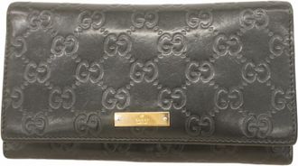 Gucci Black Leather Long Wallet (Bi-Fold) (Pre-Owned)