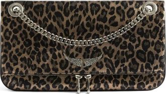 Zadig&Voltaire Borsa Rock II Leo con motivo leopardato e catena - Marrone