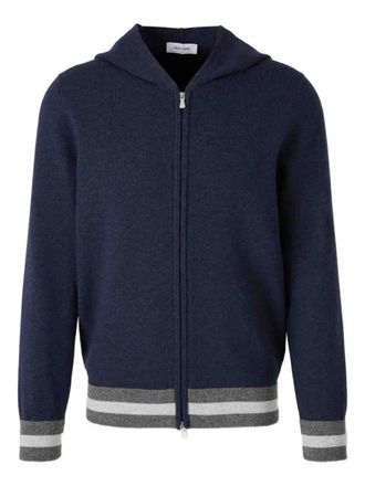 Gran Sasso ribbed-trim zip hoodie - Blue