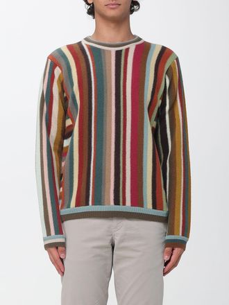 Paul Smith Multicolour Striped Merino Wool Crewneck Jumper with Dropped Shoulders