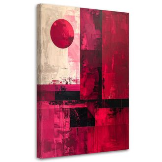 Feeby Cuadro En Lienzo Abstracci&oacute;n Moderna Roja Estilo Boho 70x100