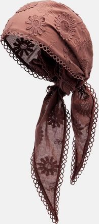 Poupette St Barth Foulard Aura in cotone con ricamo