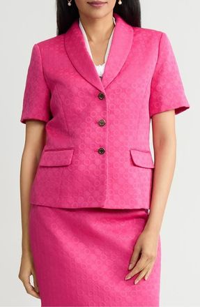 Kasper Short Sleeve Blazer in Pink Perfection at Nordstrom, Size 14
