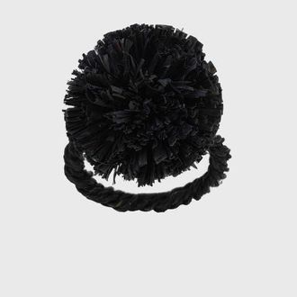Joanna Buchanan Straw pompom napkin rings, set of four in Black at Nordstrom