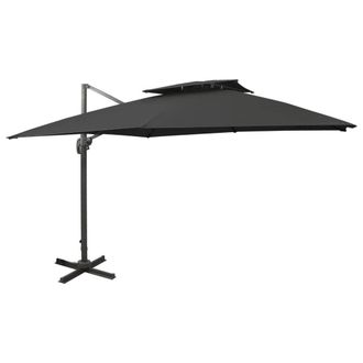 Berkfield Home Cantilever Umbrella with Double Top 300x300 cm Black