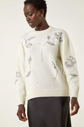 Roman Floral Sparkly Knit Jumper