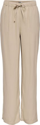 Only Schlupfhose ONLY ONLGOA MW LINEN BL PULL-UP PANT CC PNT, Damen, Gr. XL, L&auml;nge 32, oxford tan, Web, Obermaterial: 70% Viskose, 30% Leinen, unifarben, r