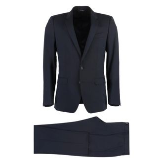 Dolce & Gabbana Single Breasted Suits, male, Blue, Size: L Martini Virgin Wool Suit