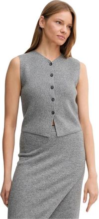 Oui Vest - Dames - Vesten - Grijs - L - Truien & Vesten