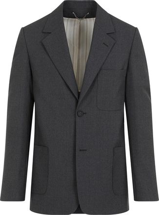 Golden Goose Anthracite Melange Grey Virgin Wool Decontructed Jacket-Uomo
