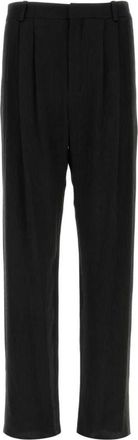 Saint Laurent Broeken, Heren, Zwart, M, Geplooide Tailored Broek
