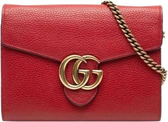 Gucci Pre-owned Cross Body Bags, female, Red, Size: ONE SIZE Pre-owned Wallet on Chain