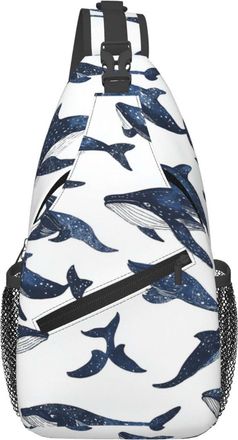 Generic Whale Pattern Sling Bag Anti Theft Cross Body Bag Adjustable Crossbody Bags For Camping Women Casual
