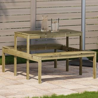 vidaXL Vidaxl - Mesa De P&iacute;cnic Madera Pino Impregnada 110x134x75 Cm