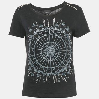 Just Cavalli Printed Embellished Cotton T-Shirt
