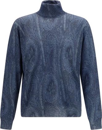 Etro Jersey de cuello alto Paisley - Knitwear - Hombre - Azul - XL