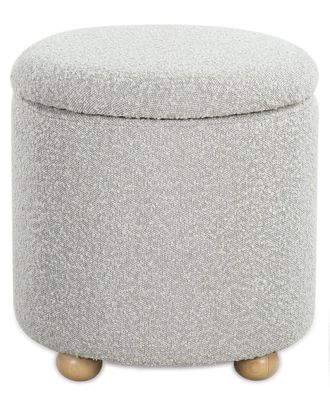 Safavieh Couture Becka Round Boucle Storage Ottoman