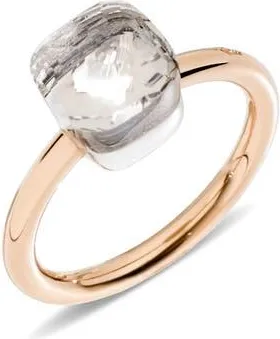 POMELLATO Nudo Petit Ring in Rose Gold/white Topaz at Nordstrom, Size 6.75