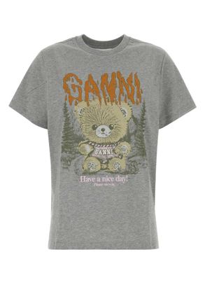 Ganni Grey Crew Neck T-Shirt