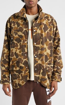 Rta Lorenzo Oversize Military Camo Jacket in Military Brown Camo at Nordstrom, Size Xxx-Large