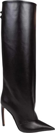 Dolce & Gabbana Devotion 105mm Knee-High Laarzen - Dames - Laarzen met Hak - Zwart - 39 EU - Leer - Schoenen