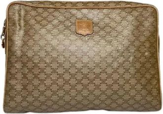 Celine Pre-owned Clutches, female, Beige, Size: ONE SIZE Pre-owned Vintage Leather Clutch
