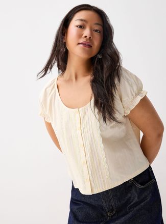 Twik Womens Scoop-neck babydoll blouse