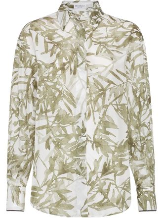 Brunello Cucinelli Camicia in seta - Verde