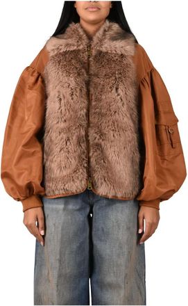 Glox Giubbino in ecopelliccia - - Jackets - Donna - Marrone - M