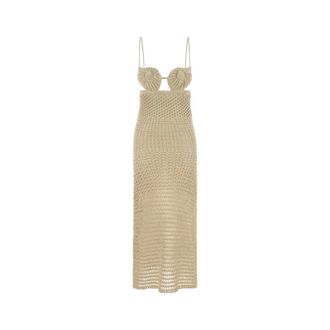 Alanui The Sound Of The Sea Jurk - Dames - Jurken - Beige - Maat: XS Katoen