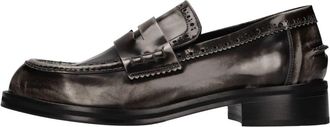 Lorena Paggi Leren Loafers - Dames - Loafers - Grijs - 40 EU - Leer - Schoenen