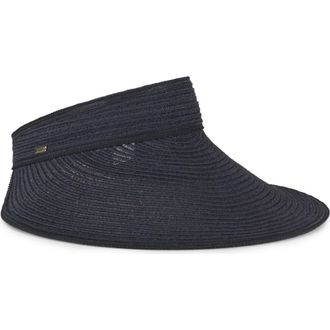 Eugenia Kim Trixie Wide Brim Packable Visor in Black at Nordstrom