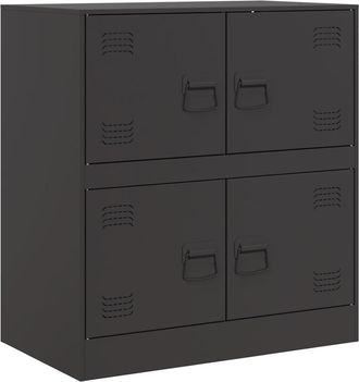vidaXL Aparador De Acero Negro 67x39x73 Cm Vidaxl