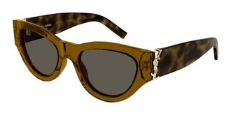 Saint Laurent SL M94 011 Womens Sunglasses Brown Size 53