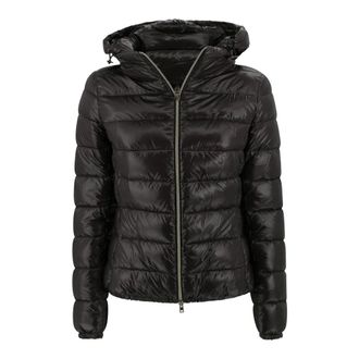 Herno Down Jackets, female, Brown, Size: L Lightweight Hooded Down Jacket