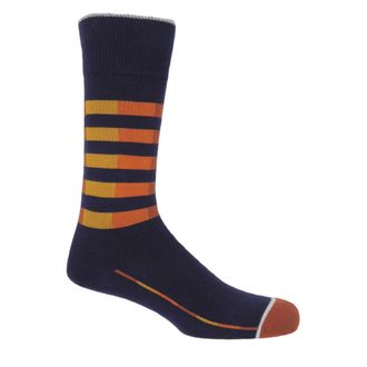 Peper Harow Quad Stripe Mens Socks - Navy