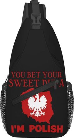 Generic Polish Flag Poland Polska Eagle Sling Bag Breathable Cross Body Bag Adjustable Chest Backpack For Runner Men Cycling