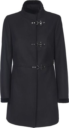 Fay Virginia Single-Breasted Jas - Dames - Mantel - Zwart - S - Polyester - Jassen